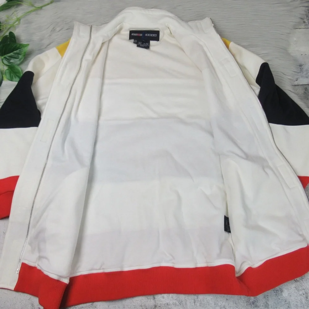 Escada Sport Vintage Zip Front Colorblock Sweatshirt Mens Small